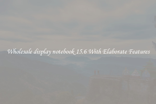 Wholesale display notebook 15.6 With Elaborate Features