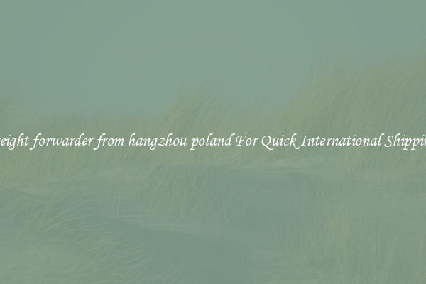 freight forwarder from hangzhou poland For Quick International Shipping