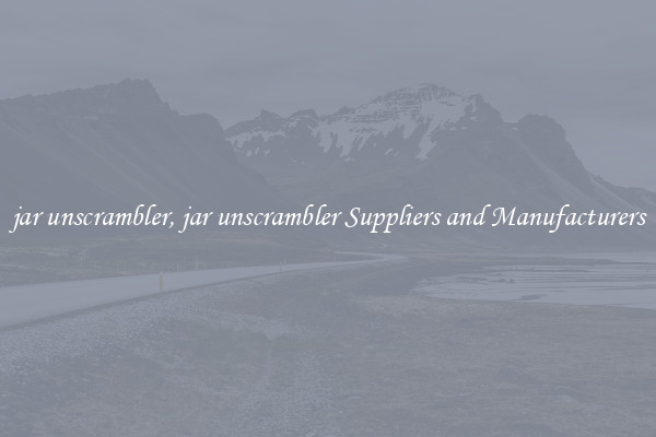 jar unscrambler, jar unscrambler Suppliers and Manufacturers