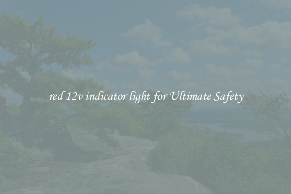 red 12v indicator light for Ultimate Safety