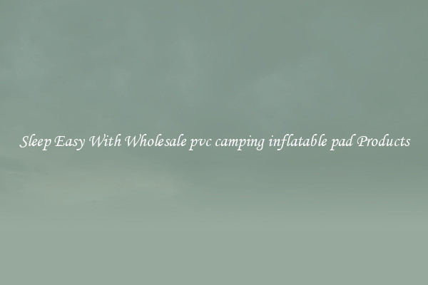 Sleep Easy With Wholesale pvc camping inflatable pad Products